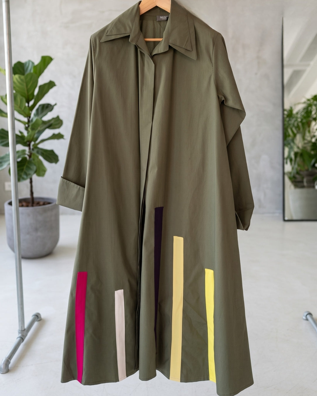 Driti - Green Contemporary Printed Long Shirt Dress
