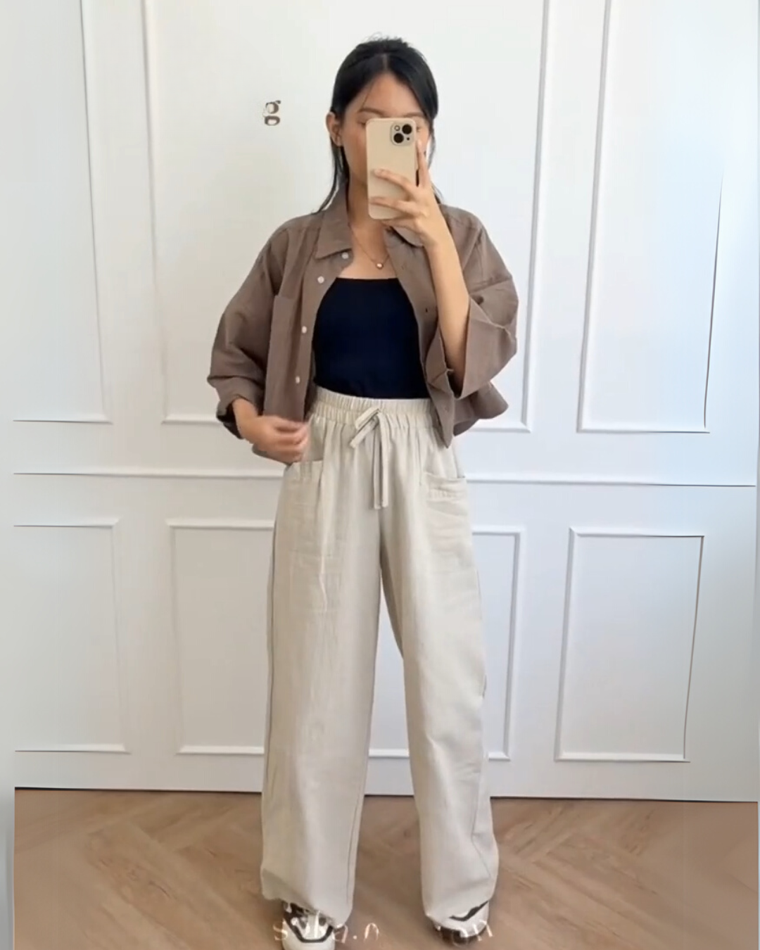 Ceryn's Pure Linen Ease Trousers - Beige-Grey