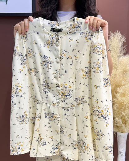 Riya - Soft Floral Printed Peplum Co-Ord Set