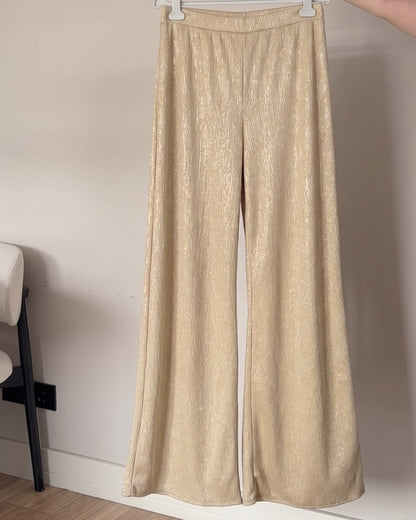 Kiona - Cream Shimmer Cape Palazzo Co-Ord