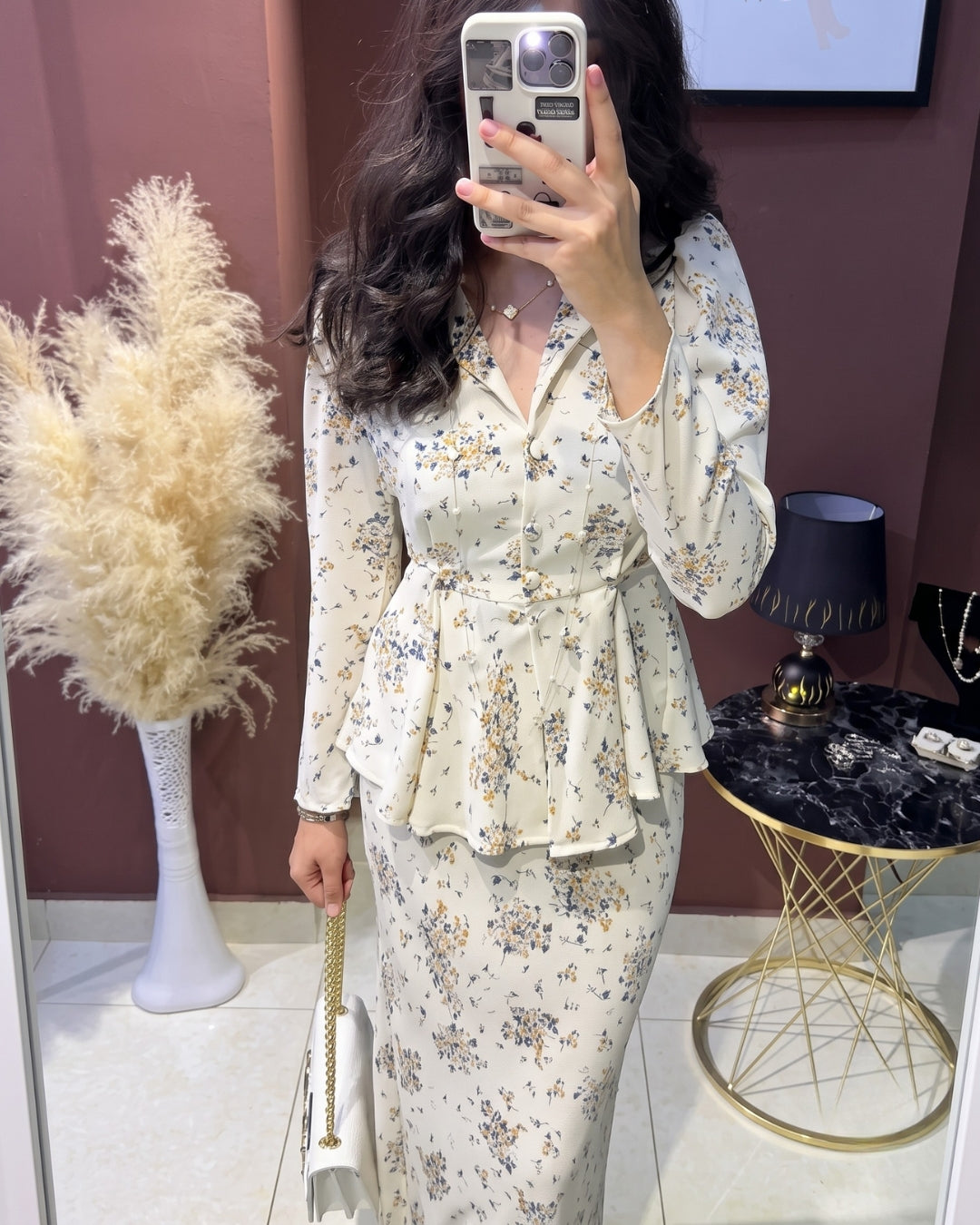Riya - Soft Floral Printed Peplum Co-Ord Set