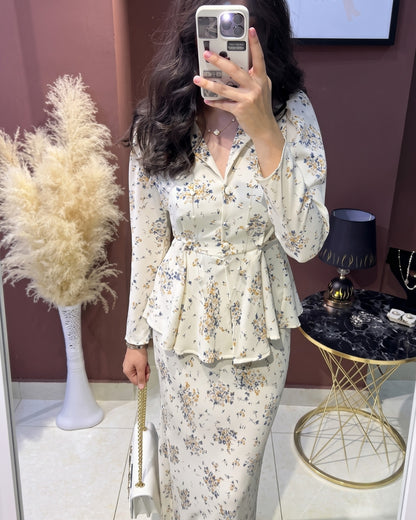 Riya - Soft Floral Printed Peplum Co-Ord Set