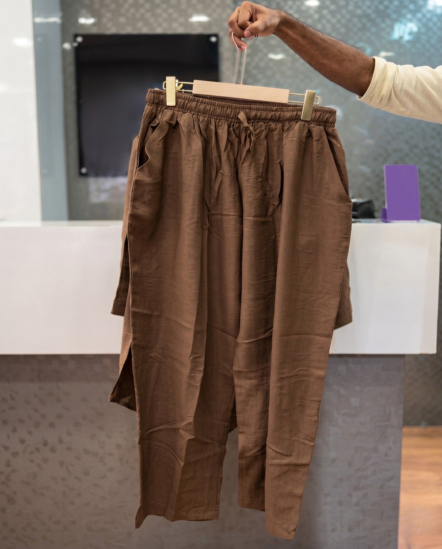 Lyvo - Brown Printed Leaf Co Ord Set