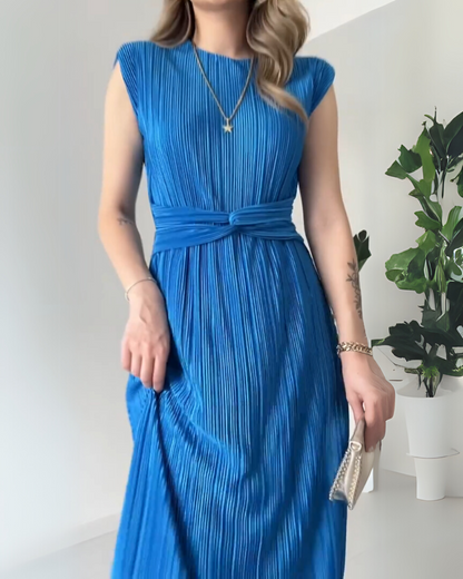 Nyxa Pleated Dress – Blue