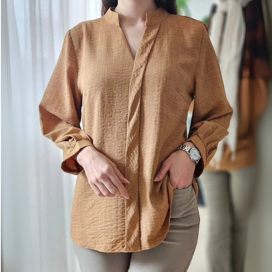 Draped Brown Elegance Tunic