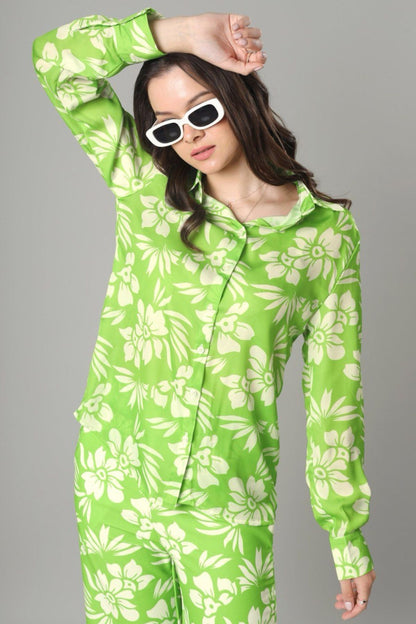 Zenya - Lime Bloom Co-ord Set