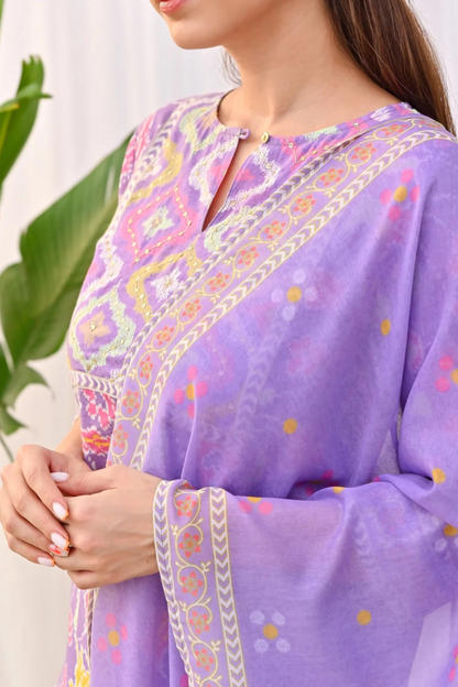 Rajasi  - Lavender Bliss - Cotton Printed Traditional Set