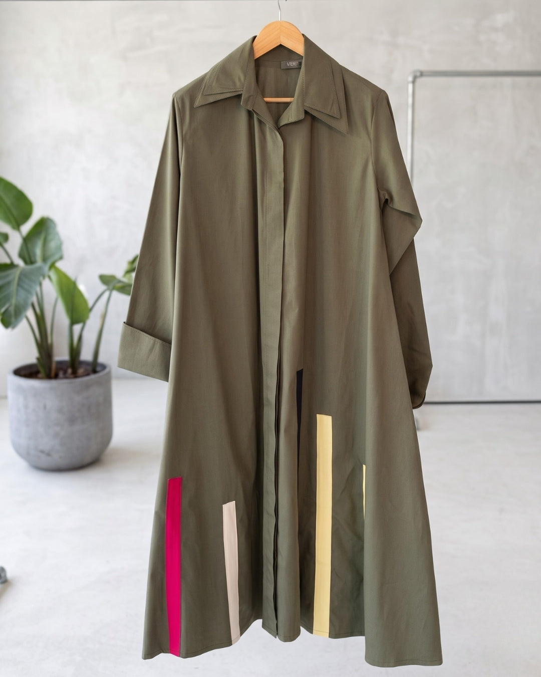 Driti - Green Contemporary Printed Long Shirt Dress