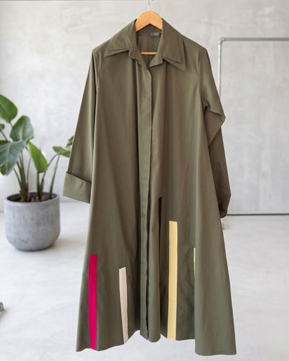 Driti - Green Contemporary Printed Long Shirt Dress