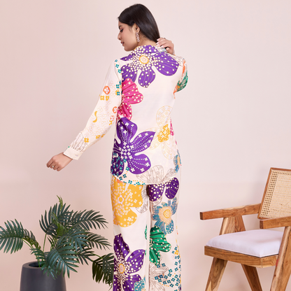 Tropical Bloom Button-Up Co-Ord Set