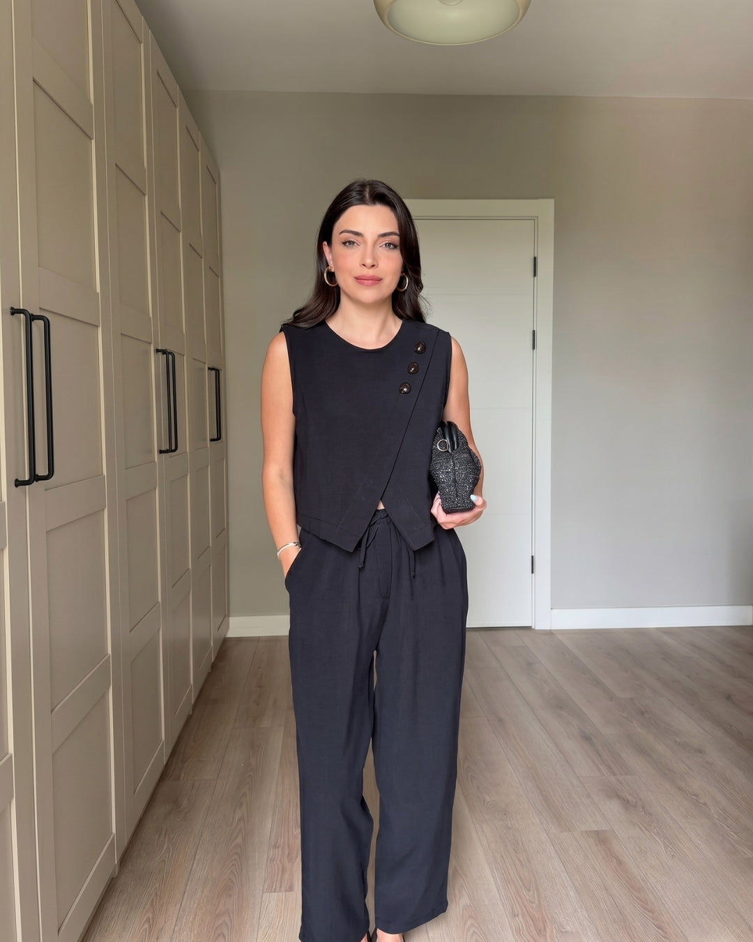 Jiya - Black Elegance Luxe Sleeveless Co-Ord Set