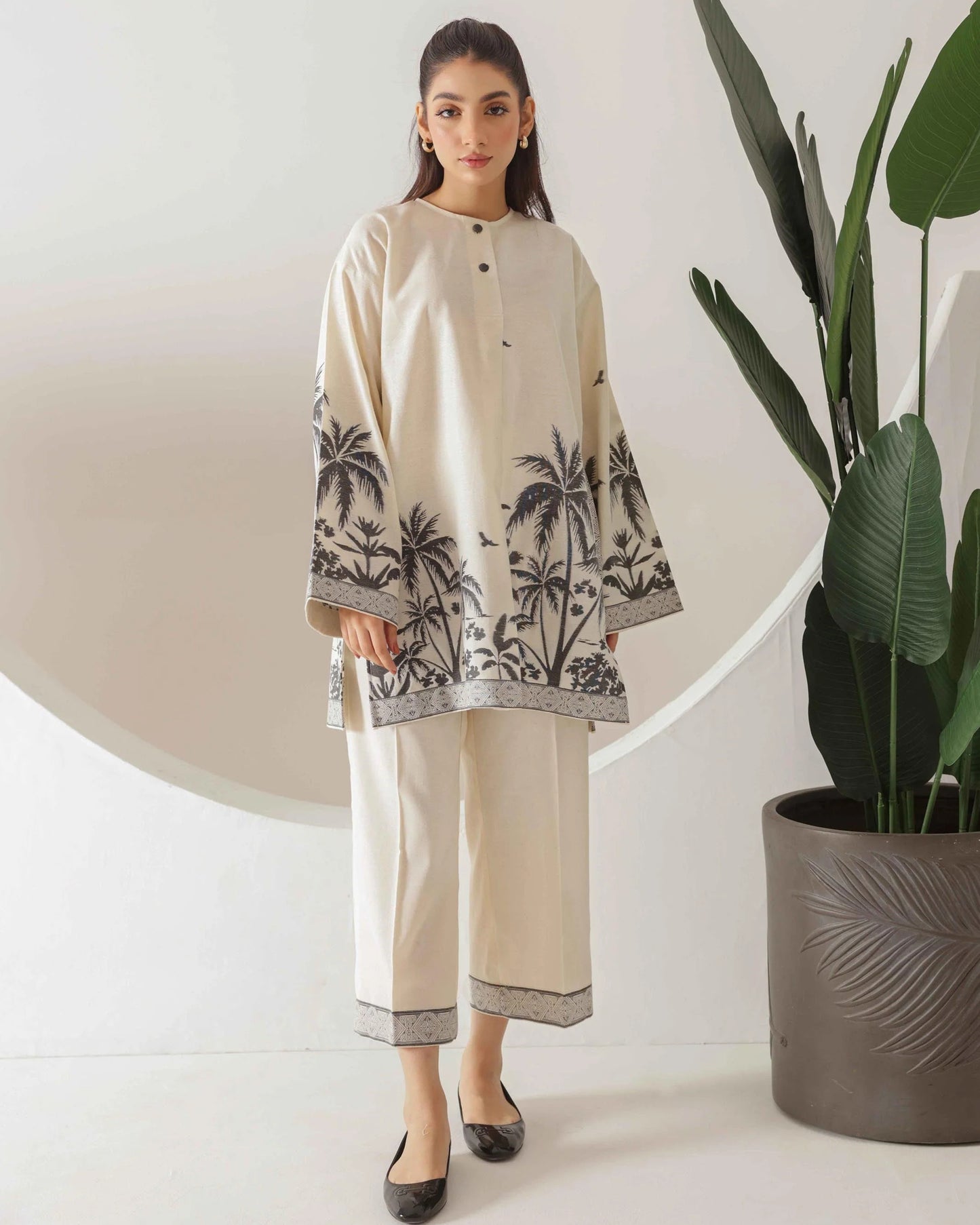 Ira Ivory Palm Co Ord Set