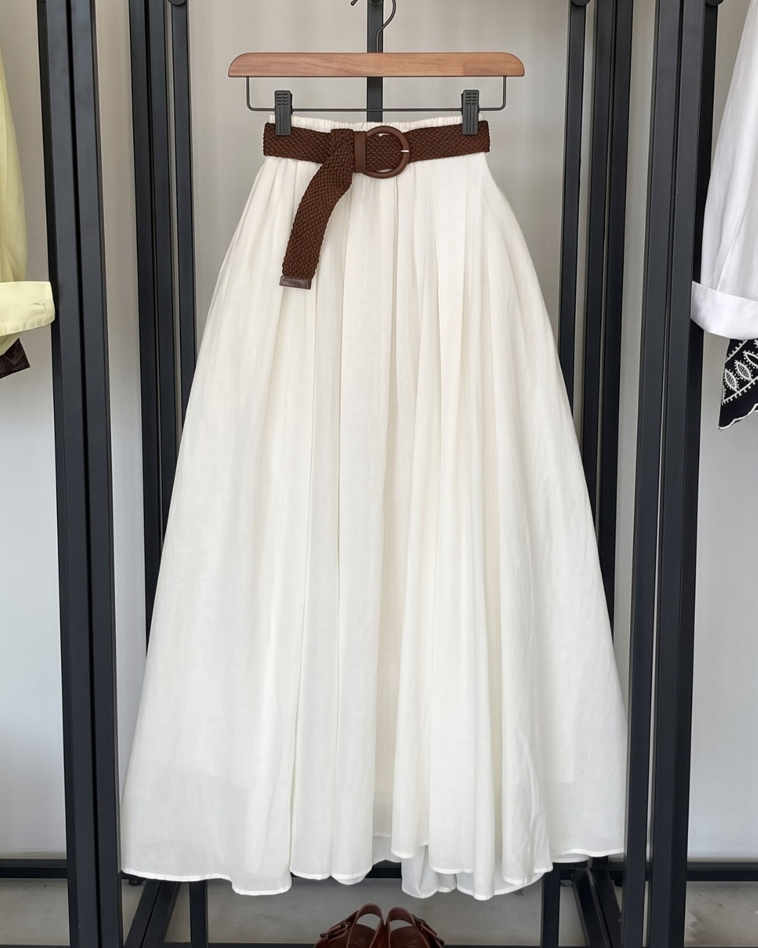 Livia - Premium High Waist Flared Maxi Skirt