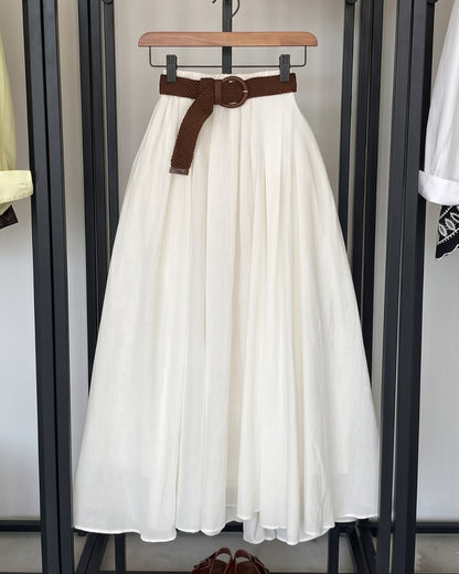 Livia - Premium High Waist Flared Maxi Skirt