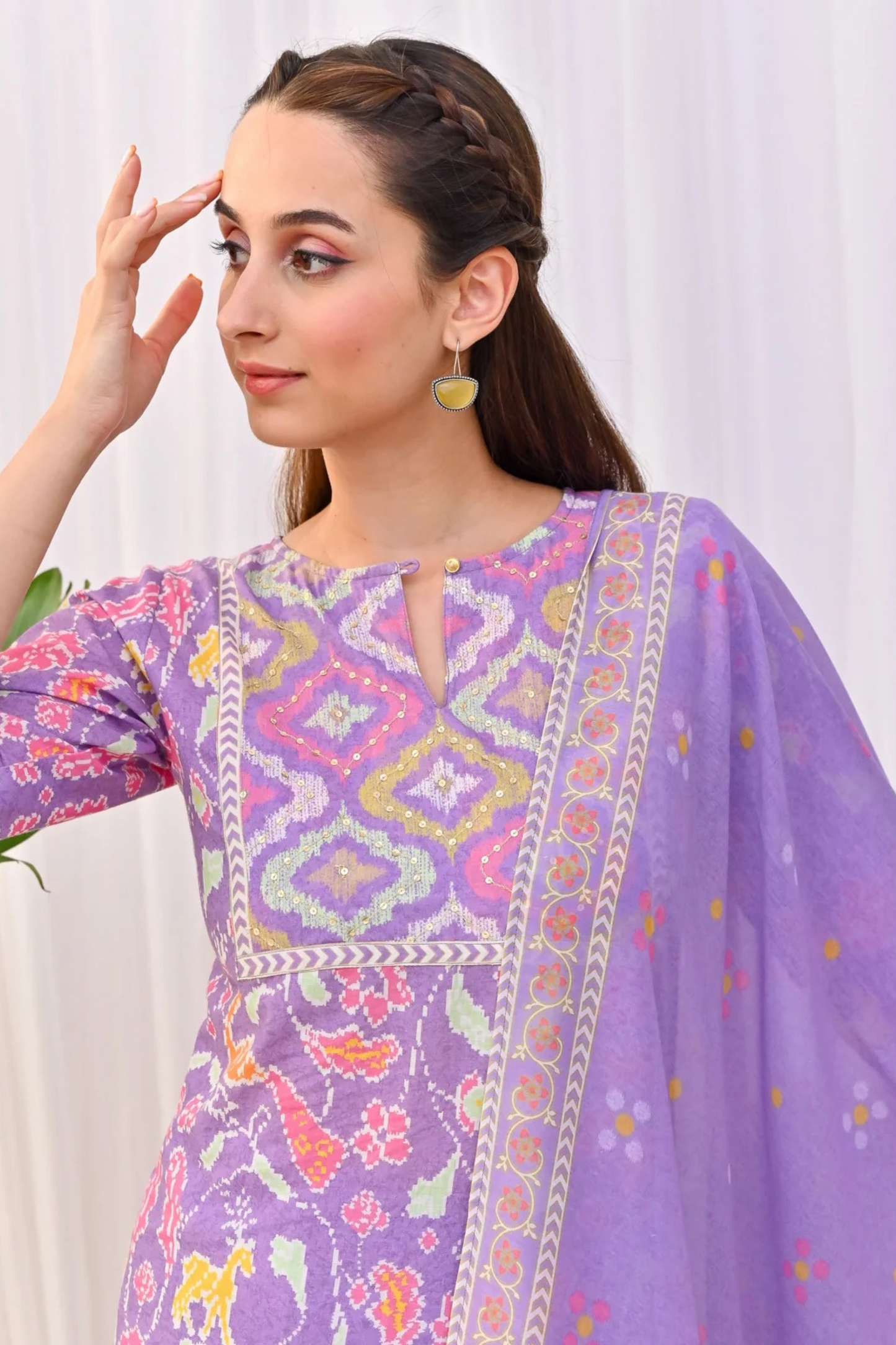 Rajasi  - Lavender Bliss - Cotton Printed Traditional Set