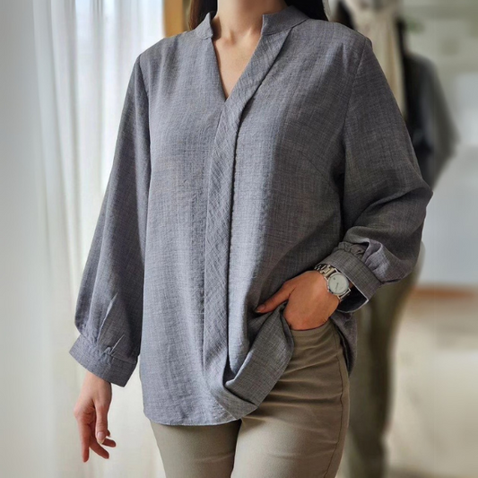 Draped Grey Elegance Tunic