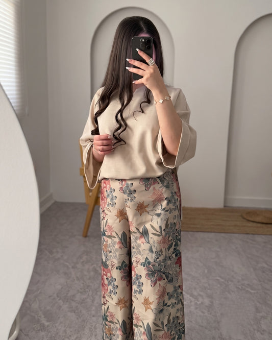 Calina - Luxury Floral Wide Leg Co-Ord Set