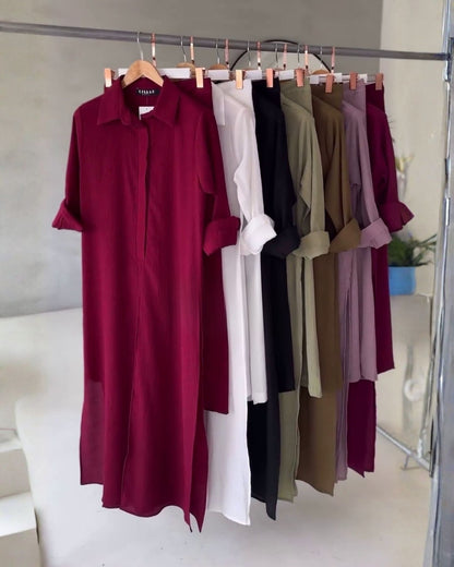 Auralis – Coffee Cotton Co-ord Set with Hand Print