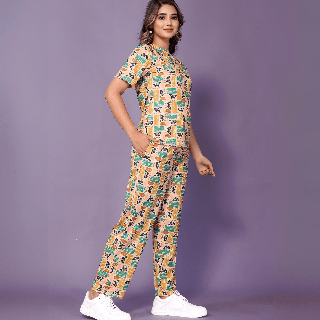 Geometric Print Lounge Set