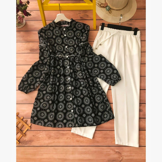 Summer Black Kurti with Imported Lycra Plazzo Set