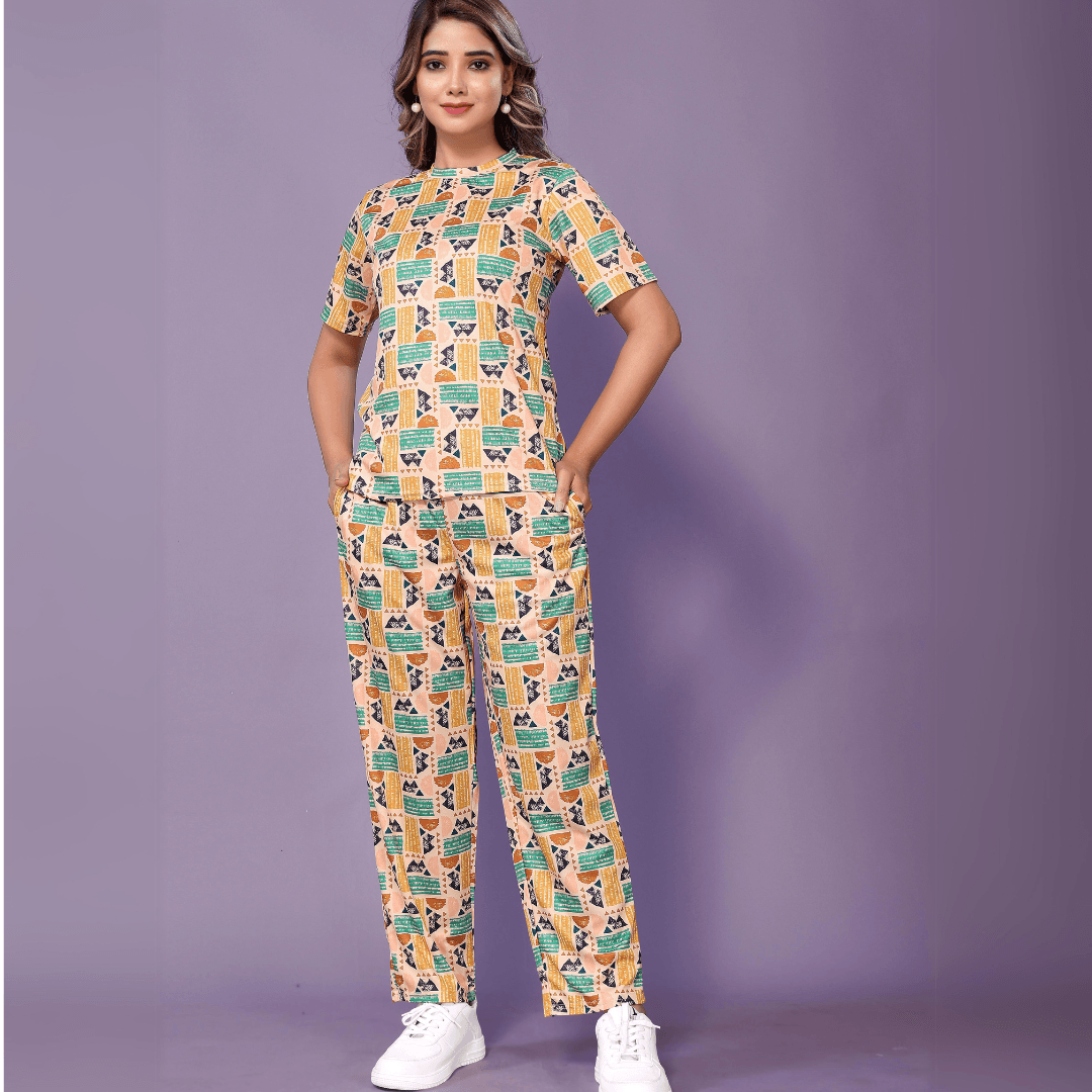 Geometric Print Lounge Set