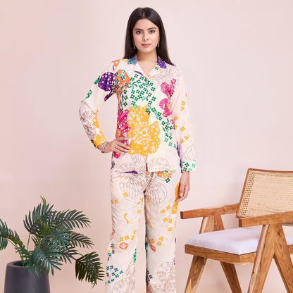 Tropical Bloom Button-Up Co-Ord Set