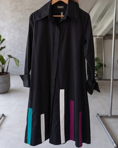 Driti - Black Contemporary Printed Long Shirt Dress