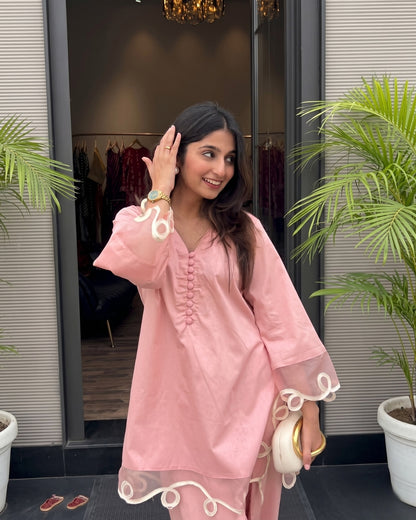 Fiora - Soft Blush Pink Luxury Co-Ord Set