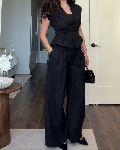 Elisse - Black Luxe Blazer Pant Co-Ord Set
