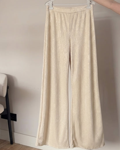 Kiona - White Shimmer Cape Palazzo Co-Ord