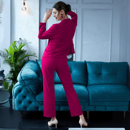 Tailored Pink Three-Piece Suit Set