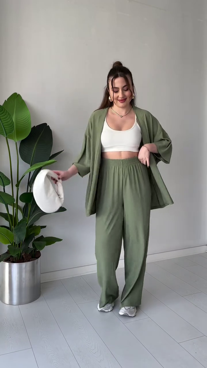 Amora - Olive Green Midnight Breeze Set