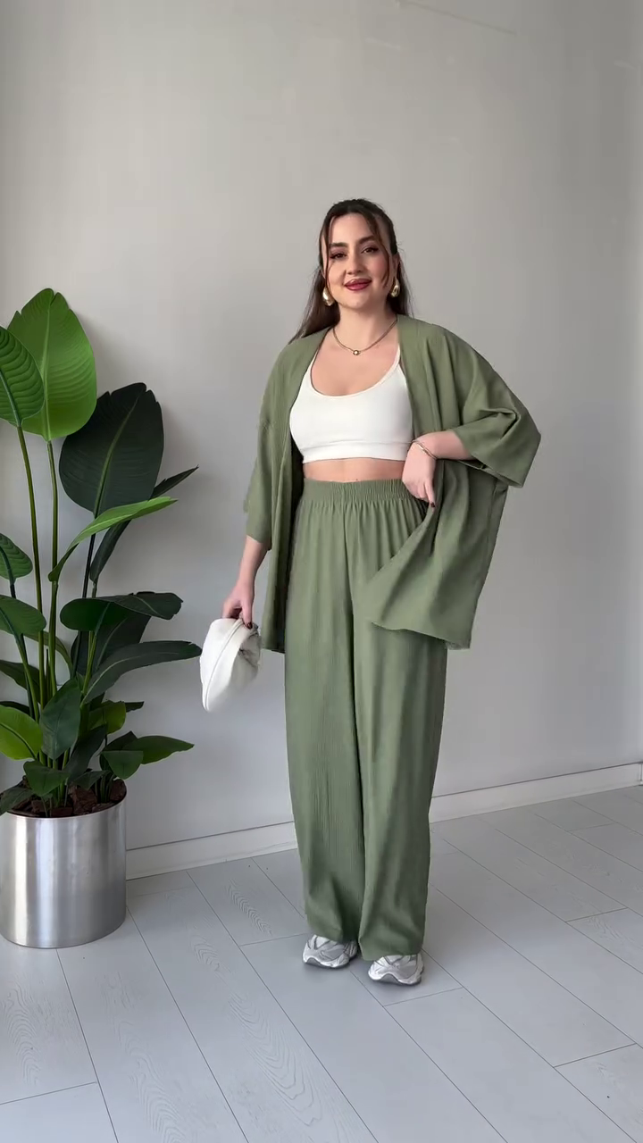 Amora - Olive Green Midnight Breeze Set