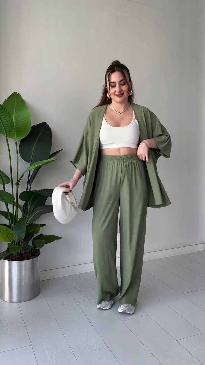 Amora - Olive Green Midnight Breeze Set