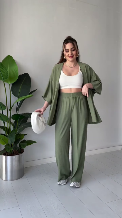 Amora - Olive Green Midnight Breeze Set